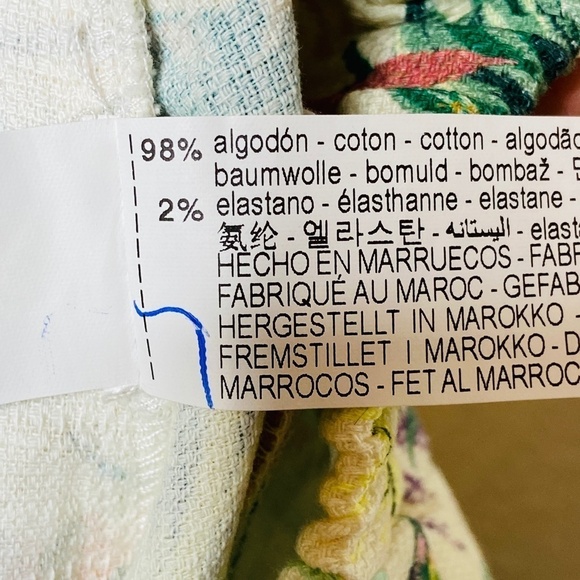 NWT ZARA Kid's Green Cream Leaf Floral Print High Rise Shorts Size 13-14 - Picture 6 of 6